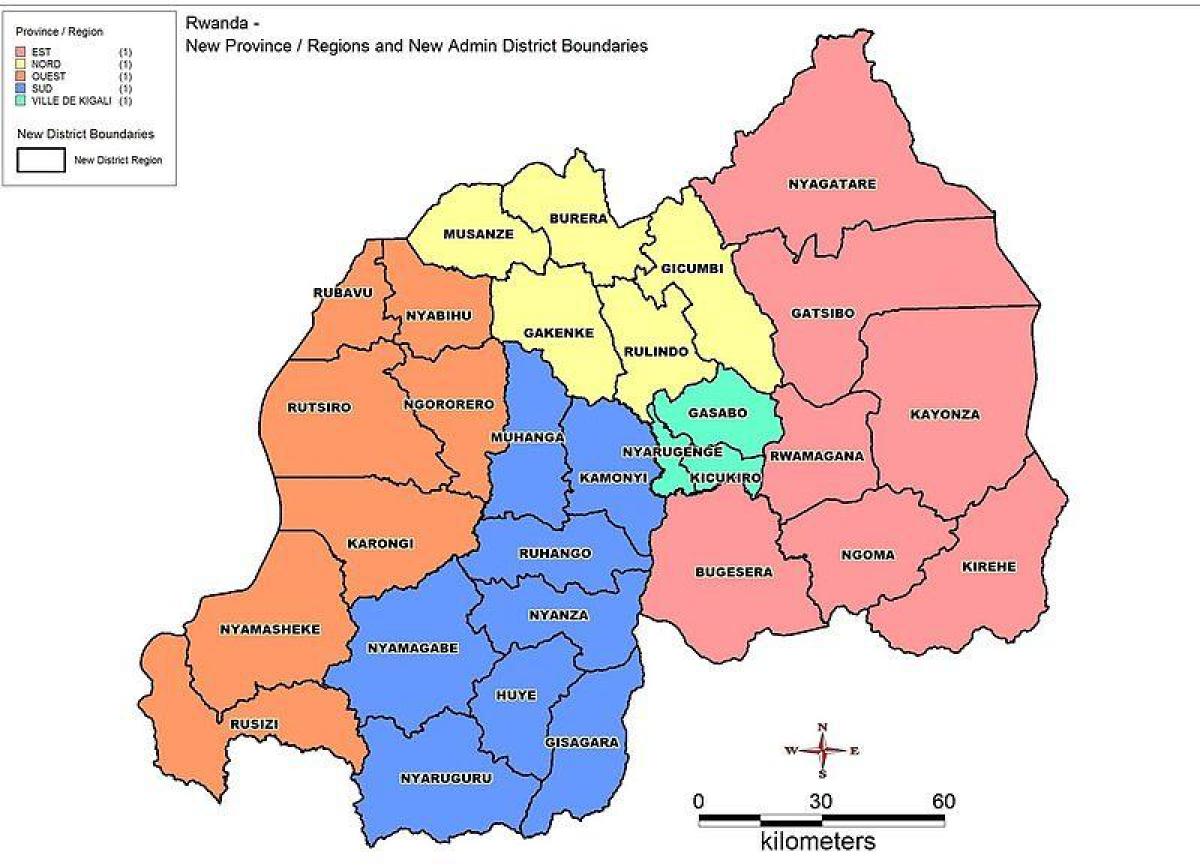 карта Руанди карті провінцій