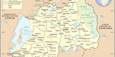 Карта карта Руанди в сусідніх країнах